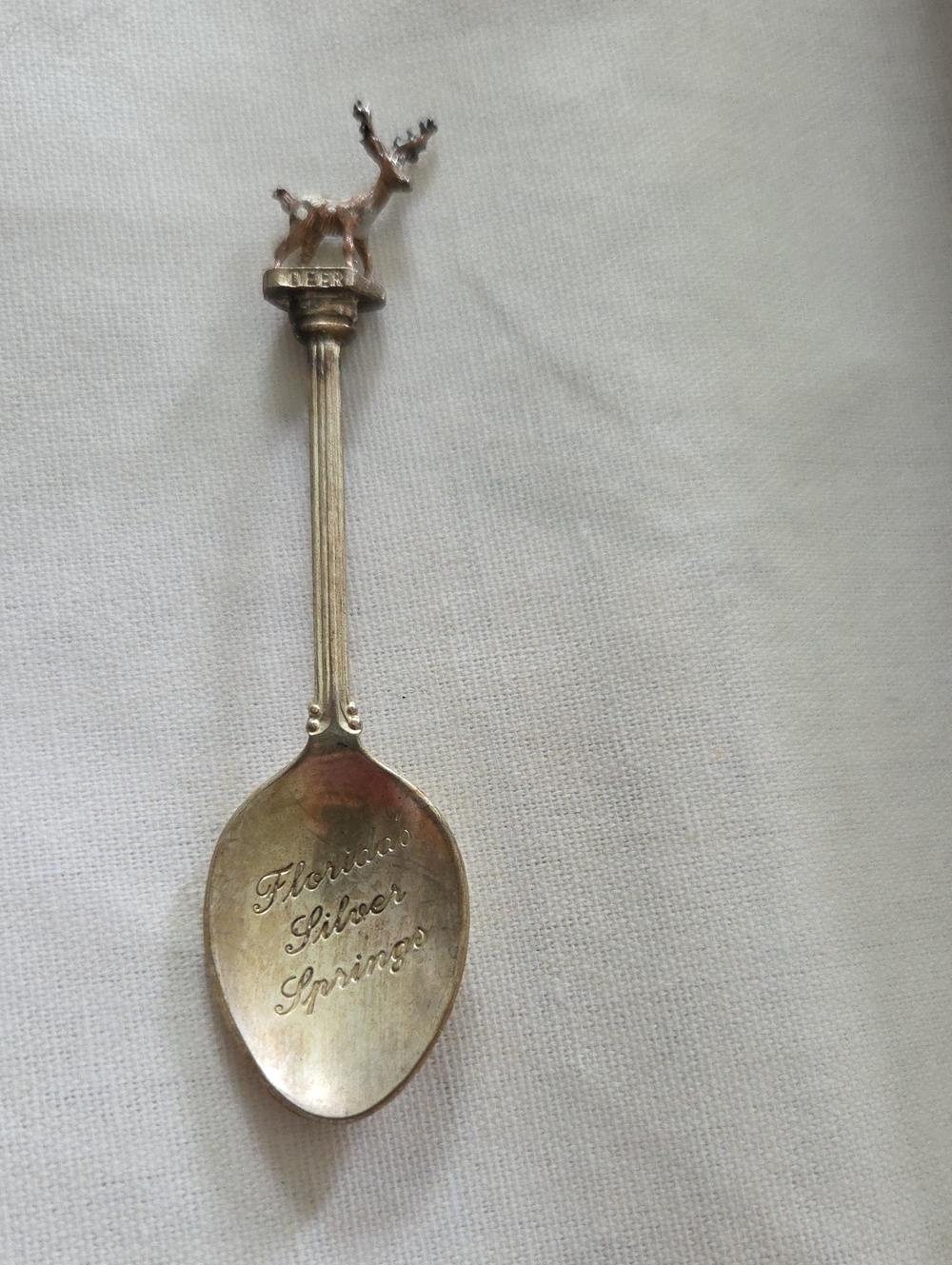 Silver-plated Deer Top Souvenir Spoon - Silver Springs